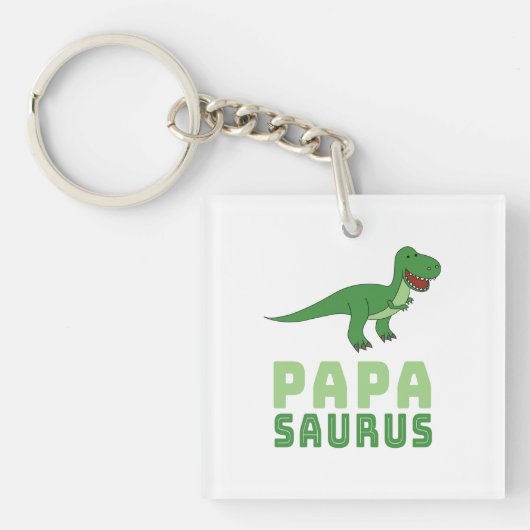 Papasaurus Dinosaur Tyrannosaurus Rex Vaderdag Sleutelhanger (Voorkant)