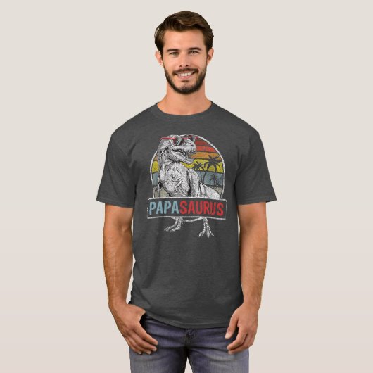 Papasaurus Funny T Rex Dinosaur Papa saurus T-shirt (Voorkant volledig)