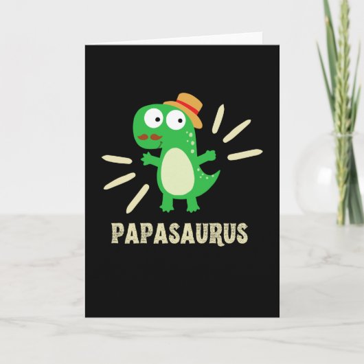 Papasaurus Funny T-Rex Dinosaur Vader Familie Kaart (Voorkant)