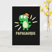 Papasaurus Funny T-Rex Dinosaur Vader Familie Kaart (Gele Bloem)