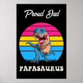 Papasaurus Grappige Dinosaurus op Pansexual Vlag Z Poster (Voorkant)