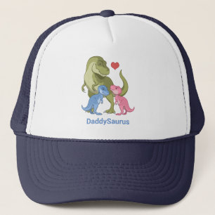 PapaSaurus Green T-Rex & Baby Girl Boy Dinosaurs Trucker Pet