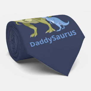 PapaSaurus Green T-Rex & Blue Baby Boy Dinosaurs Stropdas