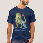 PapaSaurus Green T-Rex & Blue Baby Boy Dinosaurs T-shirt (Voorkant)