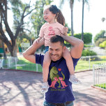 PapaSaurus Green T-Rex & Twin Baby Girl Dinosaurs T-shirt<br><div class="desc">Voor vader of nieuwe vader met twee babymeisjes.</div>