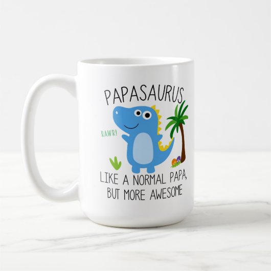 Papasaurus is een normaal maar Geweldige document Koffiemok (Links)