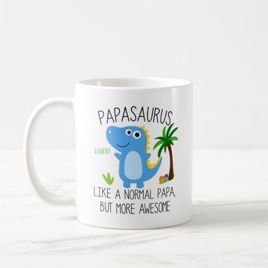 Papasaurus is een normale papa maar een Geweldige  Koffiemok (Links)