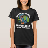 Papasaurus juraskicked Rex voor mannen dinasor pap T-shirt (Voorkant)