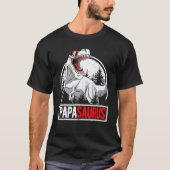 Papasaurus Mannen Papa Saurus Rex Verjaardagsfeest T-shirt (Voorkant)
