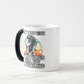 Papasaurus Retro T Rex Papa Saurus Mannen Magische Mok (Voorkant links)