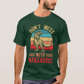 Papasaurus Retro T Rex Papa Saurus Mannen T-shirt (Voorkant)