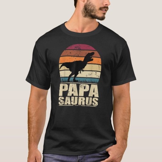Papasaurus Rex Dino Papa Familie Papa Dinosaur T-shirt (Voorkant)
