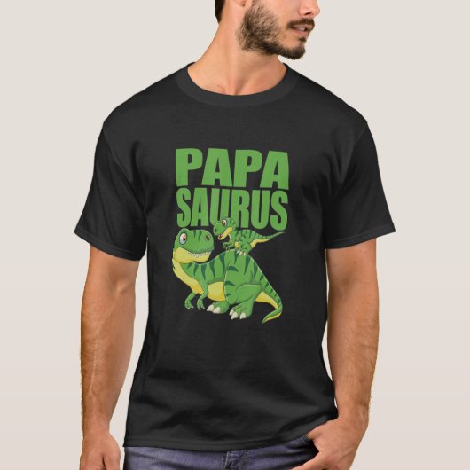 Papasaurus Rex Dinosaur Papa Saurus Family Matchin T-shirt (Voorkant)