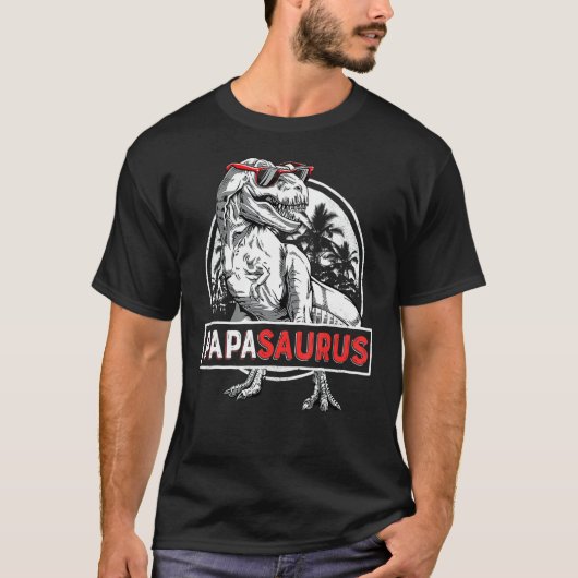 Papasaurus Rex Dinosaur Papa Saurus vaders Fami T-shirt (Voorkant)