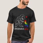 Papasaurus Rex T Rex Dinosaur Proud Dad LGBT T-shirt (Voorkant)