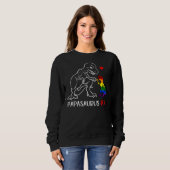 Papasaurus Rex T Rex Dinosaurus Trots Pap LGBT Pri Trui (Voorkant volledig)
