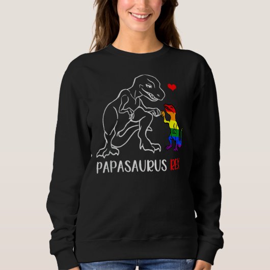 Papasaurus Rex T Rex Dinosaurus Trots Pap LGBT Pri Trui (Voorkant)