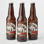 PapaSaurus T-rex Dinosaur Funny Fathers Day Bier Etiket (Flessen)