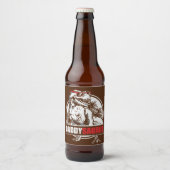 PapaSaurus T-rex Dinosaur Funny Fathers Day Bier Etiket (Voorkant)