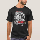 Papasaurus T rex Dinosaur Funny Papa Saurus T-shirt (Voorkant)