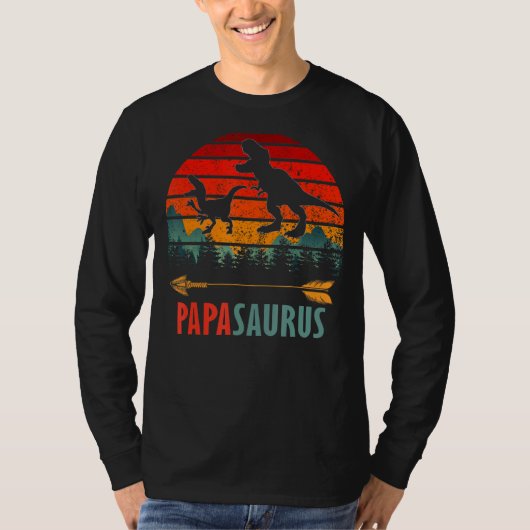 Papasaurus T Rex Dinosaur papa Saurus Family Match T-shirt (Voorkant)