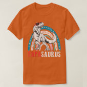Papasaurus T Rex Dinosaur Papa Saurus Rainbow Fath T-shirt (Design voorkant)