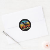 Papasaurus T rex Dinosaur Papa Saurus vaderland Ronde Sticker (Envelop)