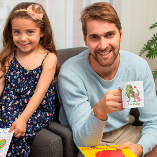 PapaSaurus T-Rex en Baby Girl Dinosaurs Koffiemok