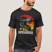 Papasaurus T-rex  Retro Sunset T-shirt (Voorkant)