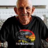 Papasaurus T-rex  Retro Sunset T-shirt