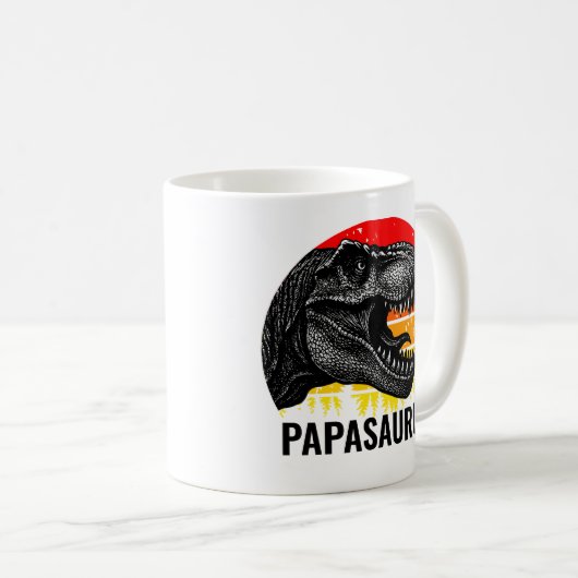  Papasaurus T-rex zonsondergang Koffiemok (Voorkant rechts)