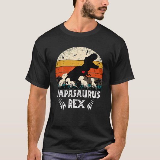 Papasaurus TRex Papa Saurus Dinosaur vaderdag T-shirt (Voorkant)