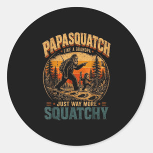 Papasquatch als een grappige bigfoot-liefhebbende ronde sticker