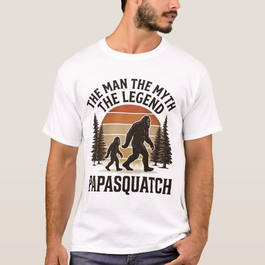 Papasquatch Vintage Bigfoot Vader Shirt Ontwerp_1 (Voorkant)