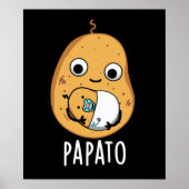 Papato Funny Potato Pun Dark BG Poster (Voorkant)