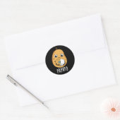 Papato Funny Potato Pun Dark BG Ronde Sticker (Envelop)