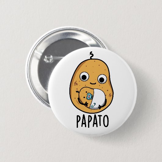 Papato Funny Potato Pun Ronde Button 5,7 Cm (Voorkant /achterkant)
