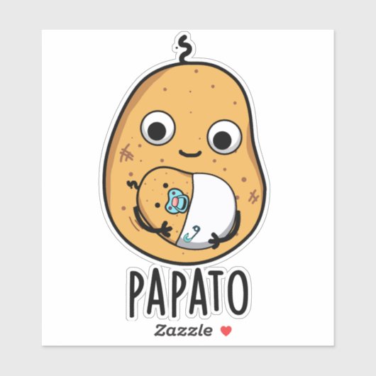 Papato Funny Potato Pun Sticker (Vel)