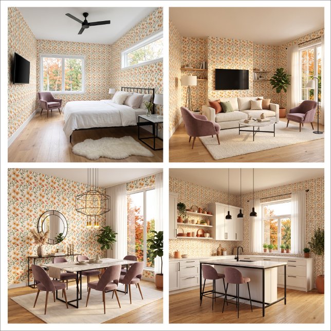 Papavelle Haven Klaproos verwijderbare behang (Give your Airbnb the boutique hotel look guests love.)