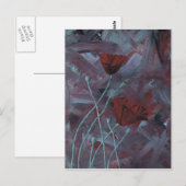 papaver abstract briefkaart (Voorkant / Achterkant)