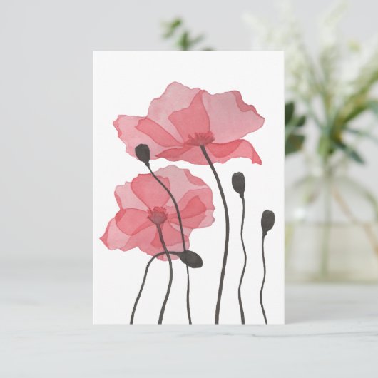 papaver bedankkaart (Staand voorkant)