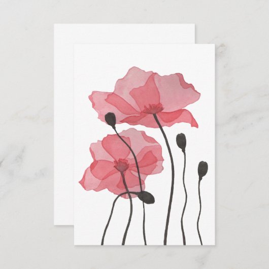 papaver bedankkaart (Voorkant / Achterkant)