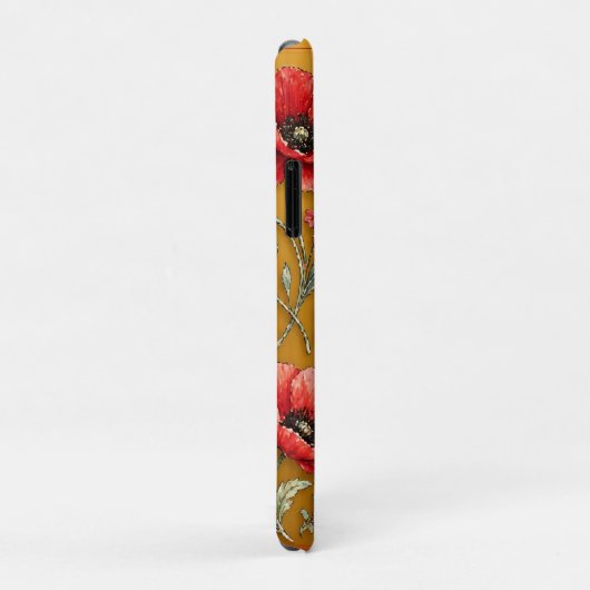 Papaver bloem gouden ontwerp Case-Mate iPhone case (Achterkant/rechts)