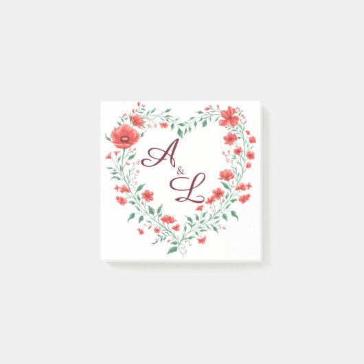 Papaver Bloem Liefdeskaart Post-it® Notes (Voorkant)