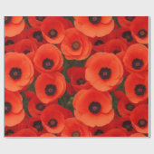 Papaver bloem patroon cadeaupapier (Vlak)
