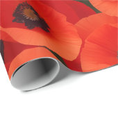 Papaver bloem patroon cadeaupapier (Rol Hoek)