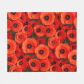 Papaver bloem patroon fleece deken (Voorkant (Horizontaal))
