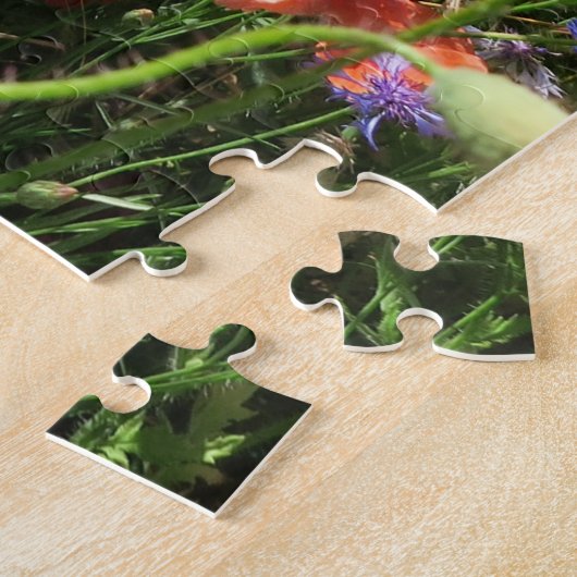 papaver, bloem, veld, natuur, veer, achtergrond legpuzzel (Zijkant)