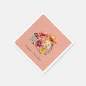 Papaver Bloemen Bruiloft Servetten (Hoek)