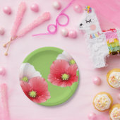 papaver bloemen papieren bordje (Feest)